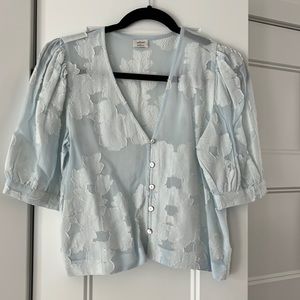Aritzia (Wilfred) shirt sleeve sheer blouse